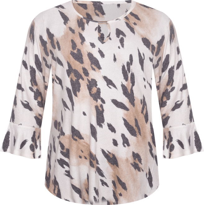 Plus Size 3/4 Bell Sleeve Top