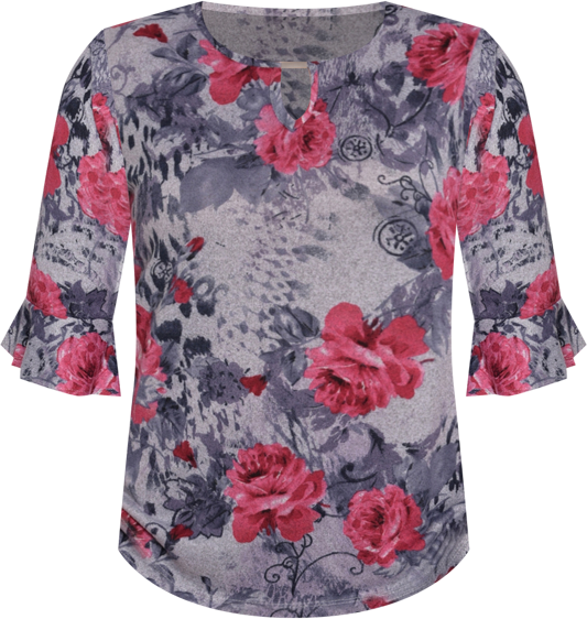 Plus Size 3/4 Bell Sleeve Top