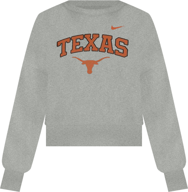 Women'sHeather Gray Texas Longhorns Oversized Phoenix Arch Pullover Sweatshirt