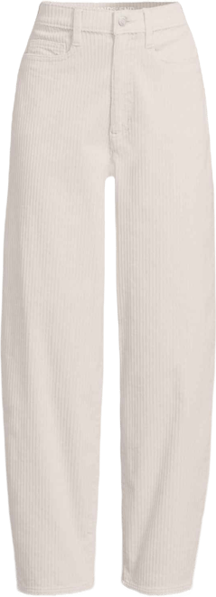 Women's Corduroy High Rise Barrel Leg Ankle Pants