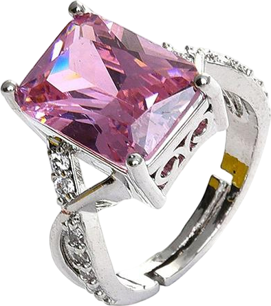 Women's Pink Crystal Cocktail Ring