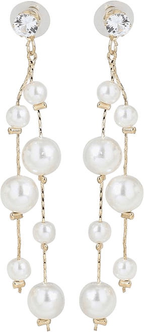 Women's White Drop Earrings