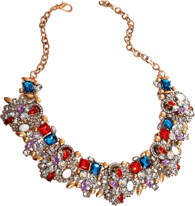 Women's Multicolour Stone Cluster Necklace