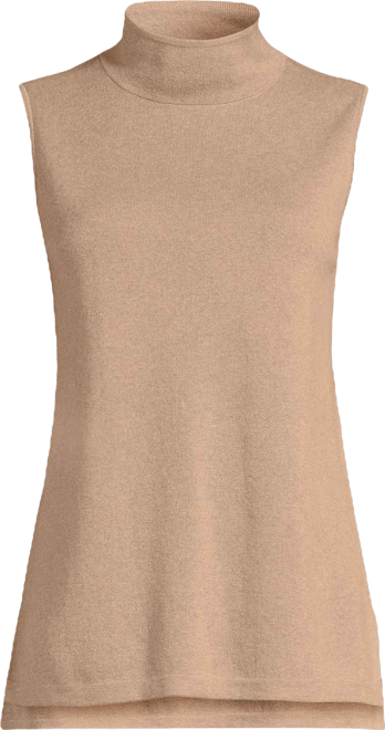 Women's Fine Gauge Sleeveless Mock Sweater
