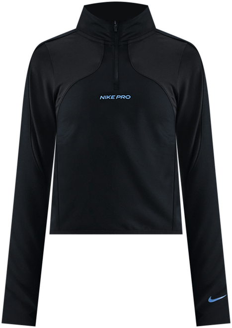 Nike Pro Older Kids' (Girls') Therma-FIT 1/2-Zip Long-Sleeve Top