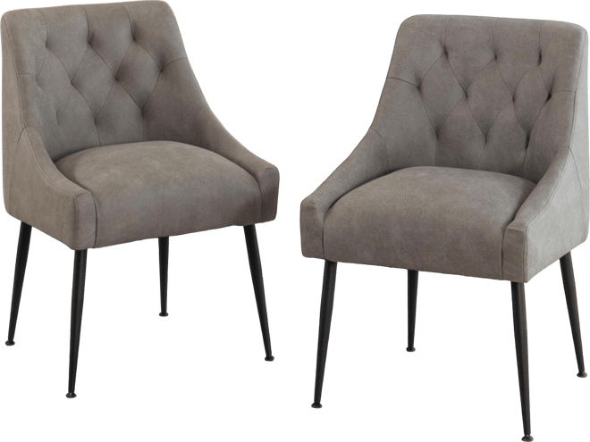 Modern Upholstered Dining Chairs Set of 2, Mid Century Kitchen Side Chairs with 5.12” Cushions and Back Pull Rod for Kitchen, Living Roo