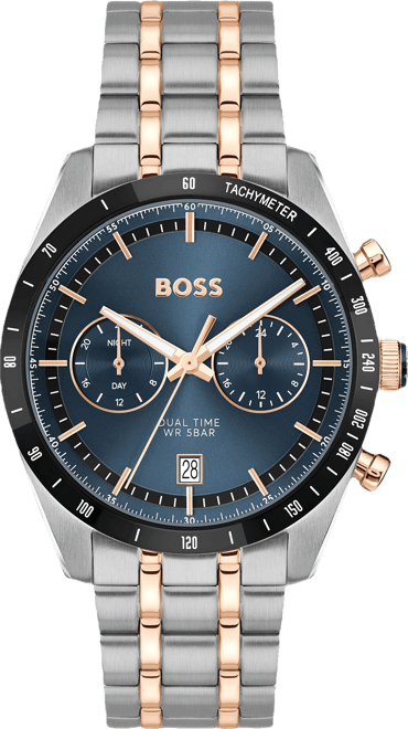 Men's Tourmaster Quartz Multifunction Stainless Steel Ionic Plated Carnation Gold Steel Watch, 41mm