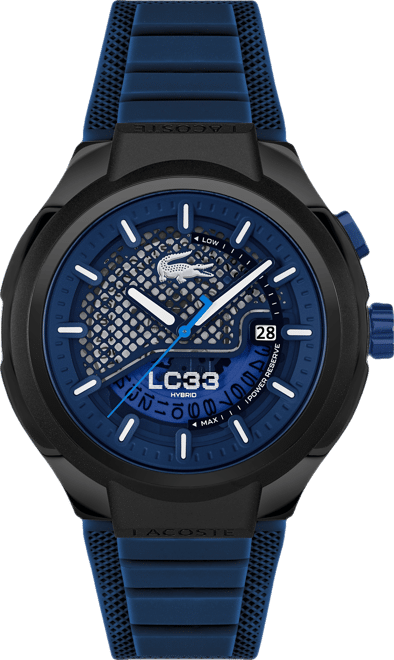 Men's LC33 Mech Hybrid Automatic Blue Silicone Strap Watch, 44mm