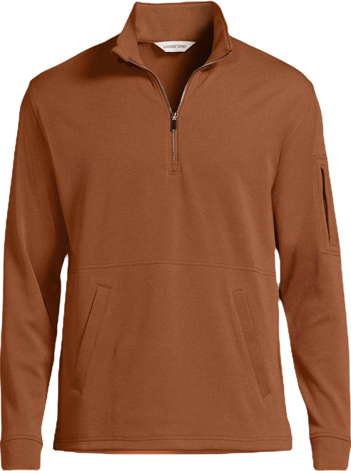 Men's Long Sleeve Cooling Performance Pique Quarter Zip