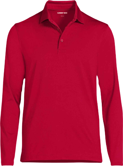 School Uniform Men's Rapid Dry Long Sleeve Modern Fit Polo