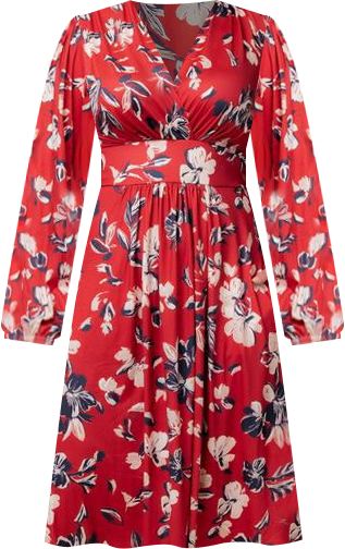 Plus Size Diana Long Sleeve Midi Dress