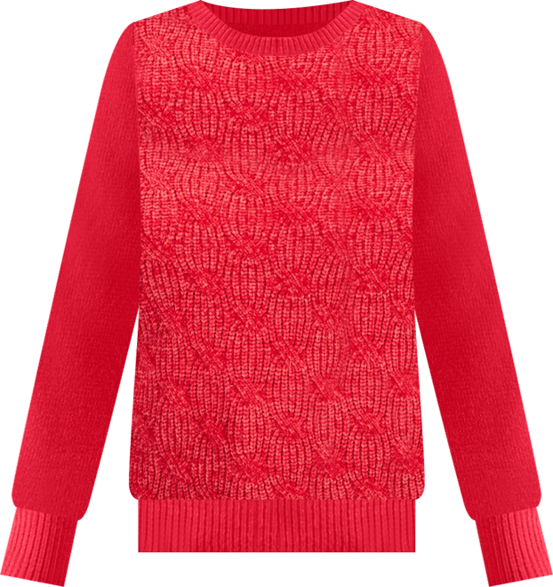Petite Chenille Cable Knit Sweater, Macy's Exclusive