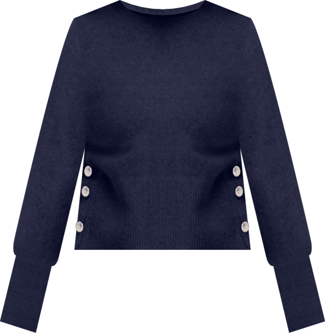 Women's Side-Button Crewneck Sweater, Macy's Exclusive