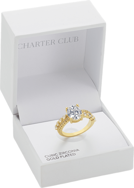 Pave & Oval Crystal Ring, Exclusively at Macy's