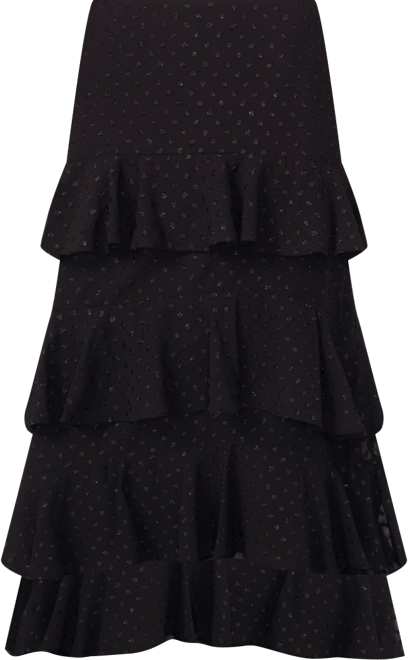 Women's Tiered Ruffle Flounce Midi Skirt
