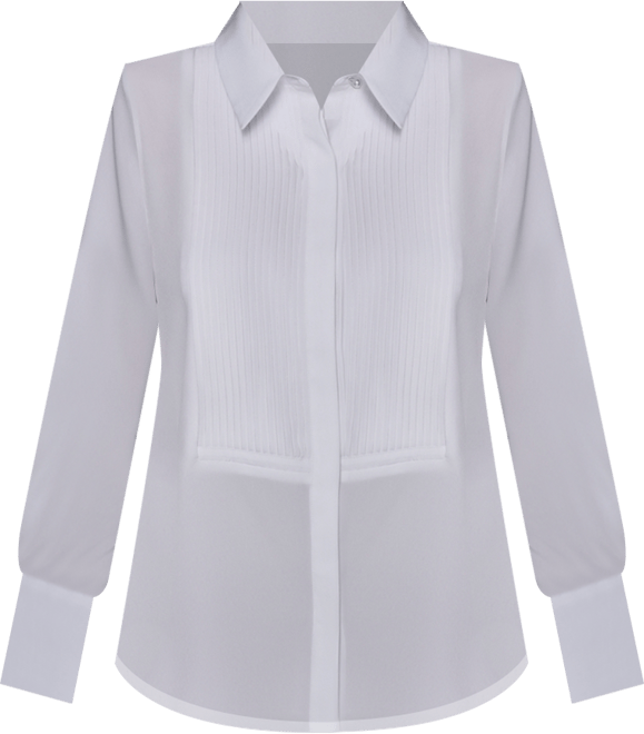 Women's Pleat Front Long Sleeve Shirt