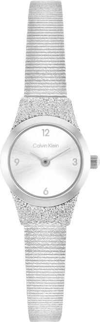 Women's Contemporary Silver Tone Stainless Steel Mesh Bracelet Watch, 18mm