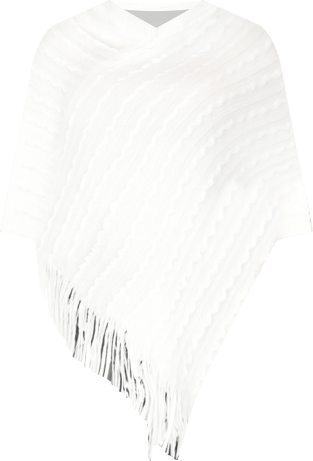 Women's Lightweight Textured Knit Poncho Sweater