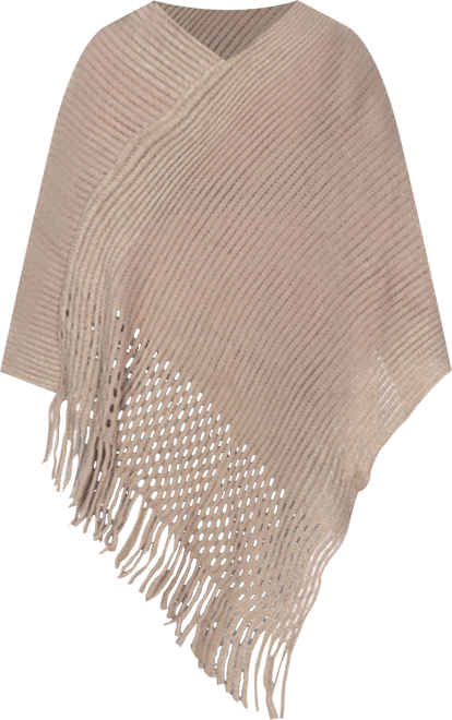 Women's Cable Knit Poncho Sweater