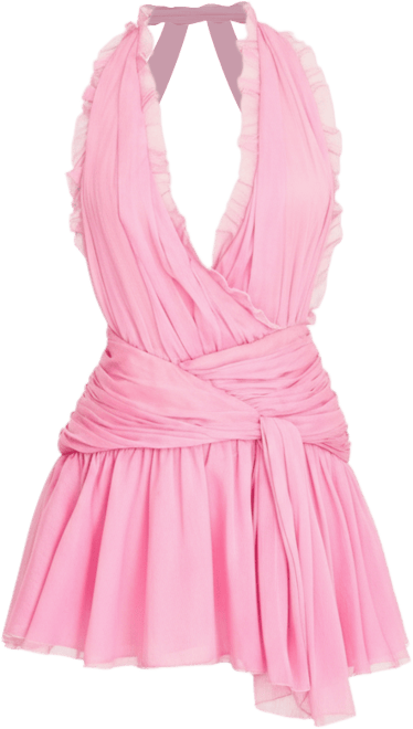 Women's Odelle Tulip Pink Crinkle Chiffon Wrap Dress