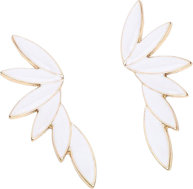 Women's White Wing Drop Earrings