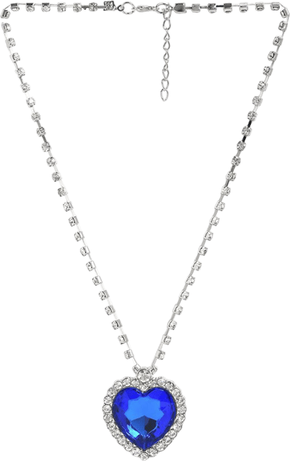 Women's Blue Heart Stone Pendant Necklace