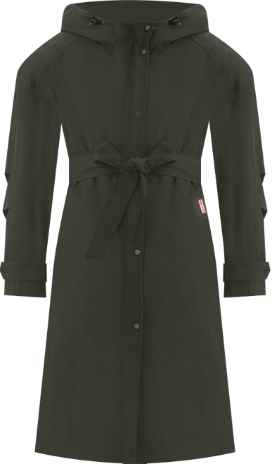 Women's Hooded Belt Trench Coat