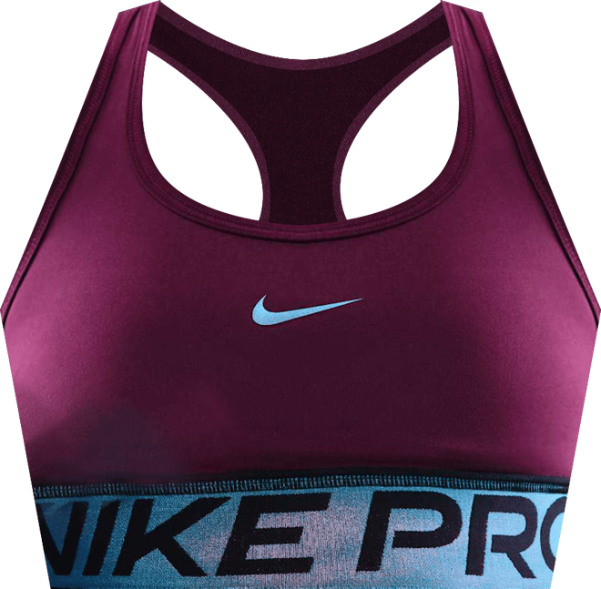 Nike Pro Swoosh Αθλητικός στηθόδεσμος με γυαλιστερές λεπτομέρειες για μεγάλα παιδιά