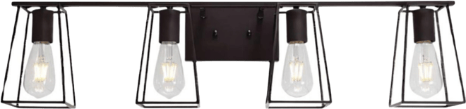 Streamdale 4-Light Oil Rubbed Bronze Vanity Lights for Bathroom, Industrial Vintage Wall Sconce Lighting with Open Metal Cage