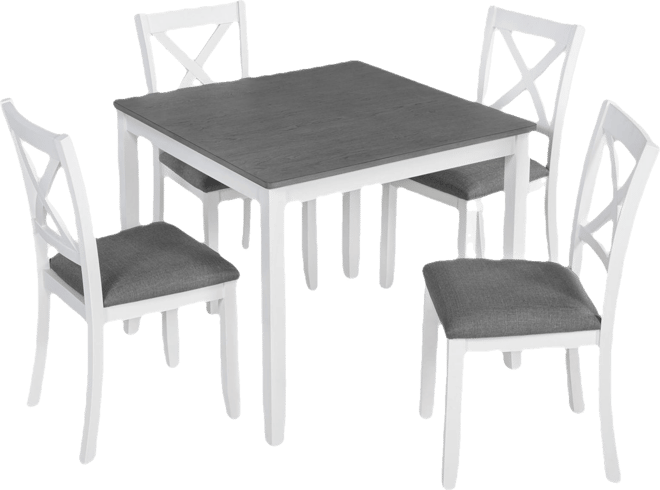 Casainc 5 Piece Modern Dining Table Set with 4 Chairs for Small Kitchen or Dining Room