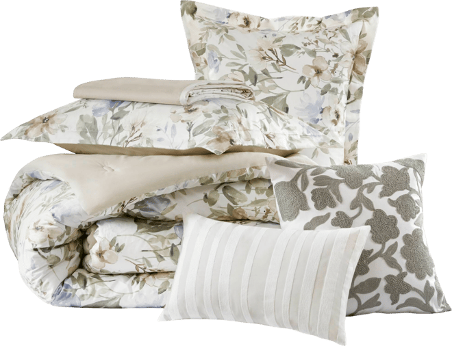 Herbal Print Oversized 6-Pc. Comforter Set, King