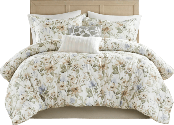 Herbal Print Oversized 6-Pc. Comforter Set, Queen
