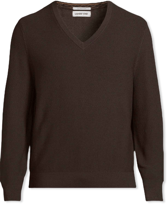Men's Long Sleeve Washable Merino Wool V Neck Sweater
