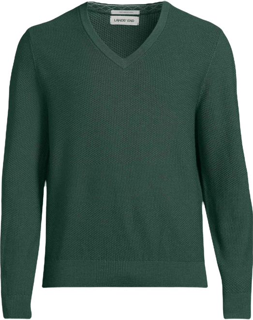 Men's Long Sleeve Washable Merino Wool V Neck Sweater