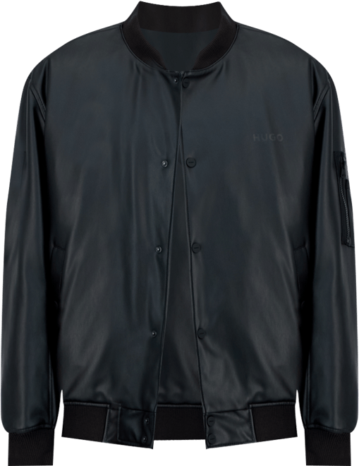 Hugo By  Men's Balamo Faux Leather Bomber Jacket