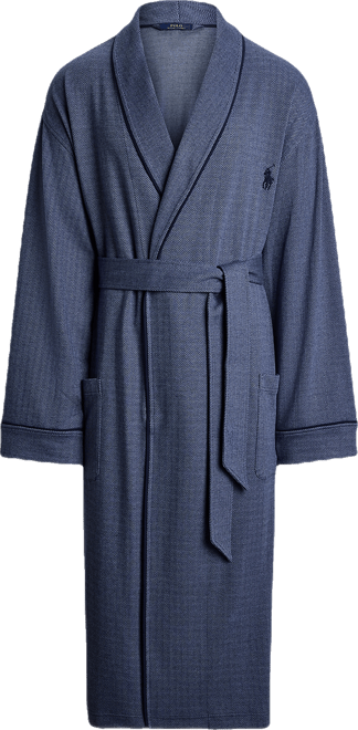 Men's Jacquard-Knit Herringbone Robe