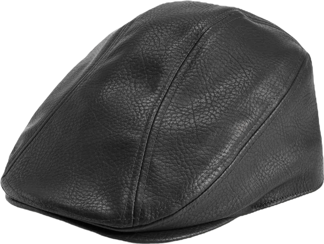 Men's Ivy Faux-Leather Flat Cap