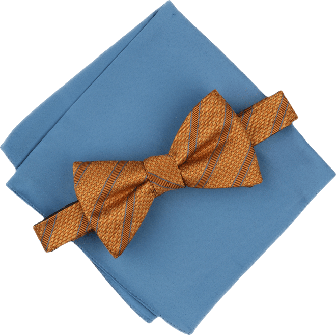 Men's Mini-Pattern Bow Tie & Solid Pocket Square Set, Exclusively at Macy's