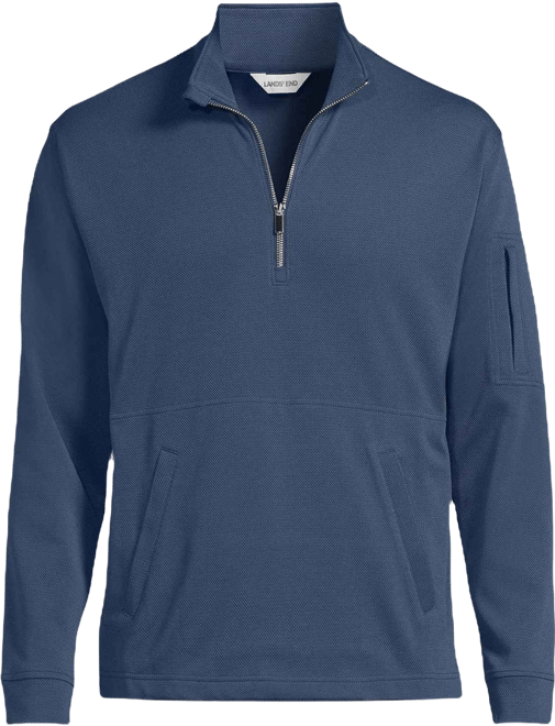Men's Long Sleeve Cooling Performance Pique Quarter Zip