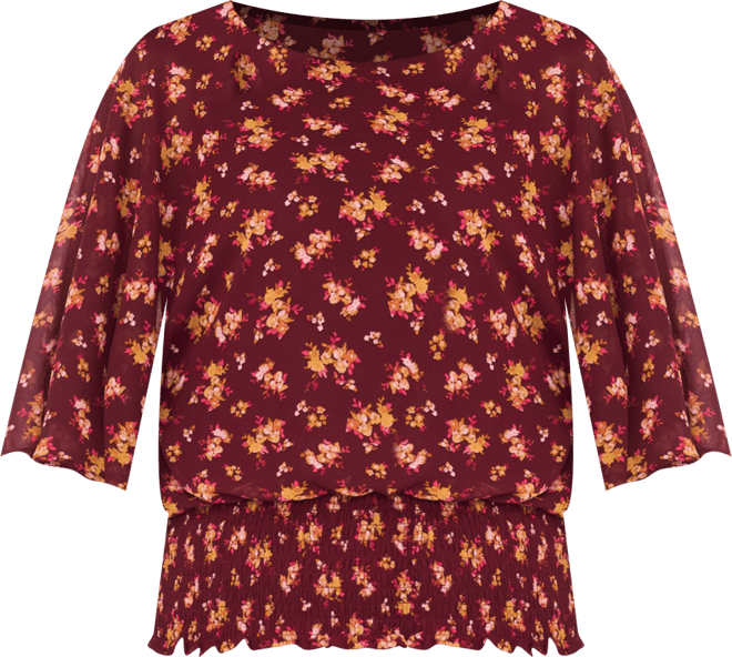 Women's Smocked-Waist Top