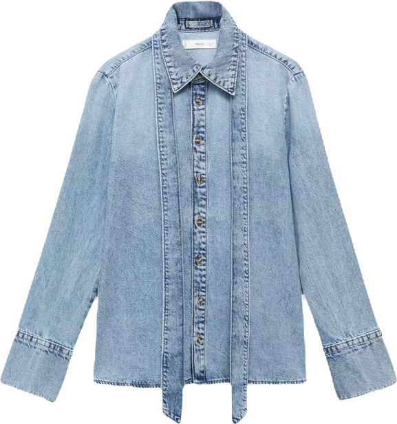 Women's Bow Detail Denim Shirt