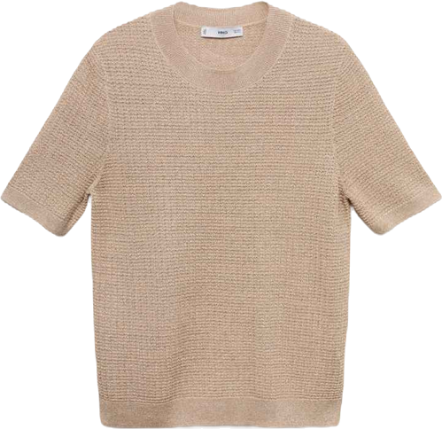 Women's Short-Sleeved Lurex Sweater