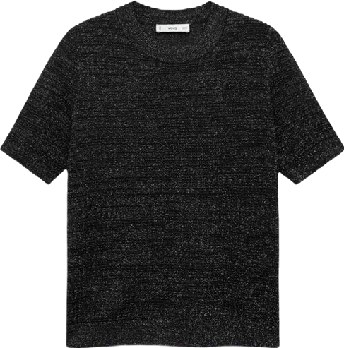 Women's Short-Sleeved Lurex Sweater