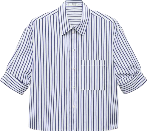 Women's Striped Cropped Shirt