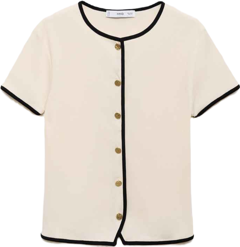 Women's Contrasting Trim Cotton T-Shirt