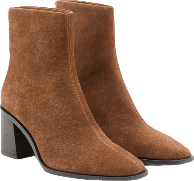 Women's Block Heel Suede Leather Ankle Boots