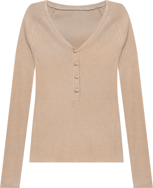 Women's V-Neck Ribbed Knit Sweater