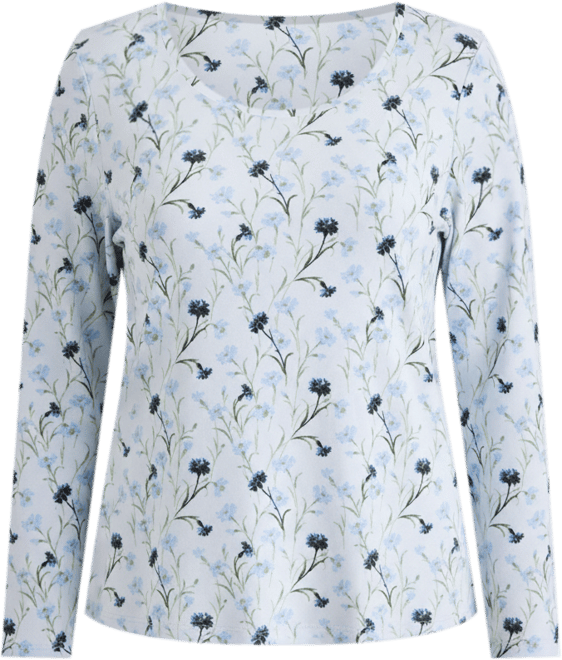 Petite Faded Floral Printed Top