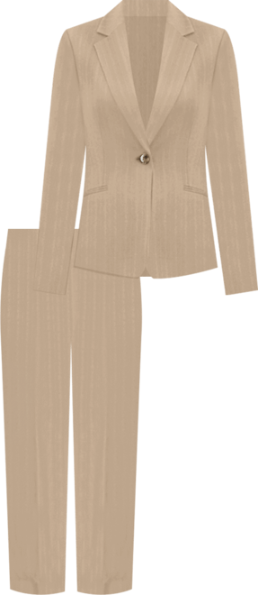 Women's Notch-Collar One-Button Pantsuit Set, Regular & Petite