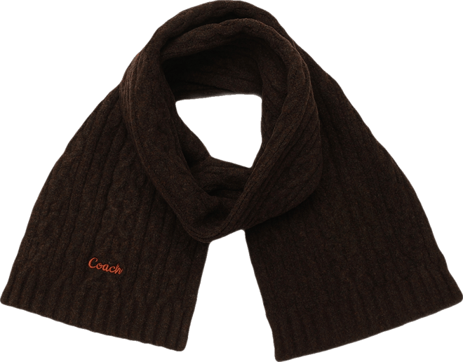 Women's Embroidered Cable-Knit Muffler Scarf